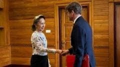 Aung San Suu Kyi appears healthy in first confirmed outside contact for 2.5 years Aung San Suu Kyi appears healthy in first confirmed outside contact for 2.5 years