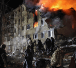 Russian strike on Kharkiv apartment block kills ten