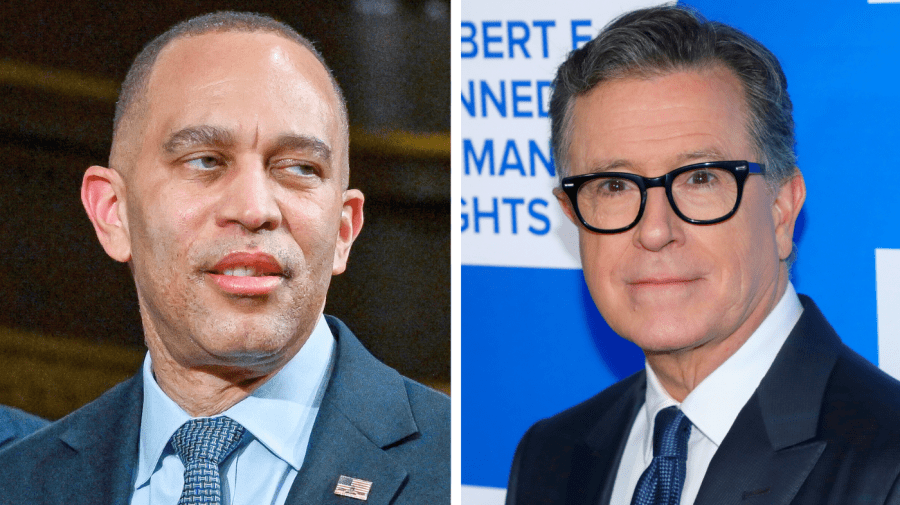 Colbert on ‘silent defiance’ of Jeffries at State of the Union: ‘Bold rebrand of doing jack squat’ Colbert on ‘silent defiance’ of Jeffries at State of the Union: ‘Bold rebrand of doing jack squat’