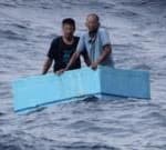 Watch: Fishermen rescued after five days adrift in cool box